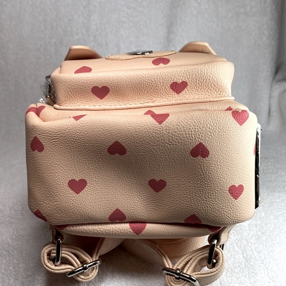 BETSEY Johnson Mini Dog Backpack Peach Hearts Rare Brand New Excellent Tags Seal - Picture 7 of 11
